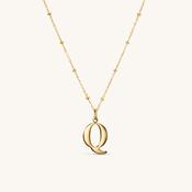 Q Initial Pendant Necklace Gold