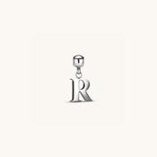 R Classic Initial Charm Silver