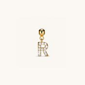 R Diamond Initial Charm Gold