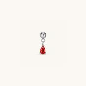 Rose Crystal Charm Silver