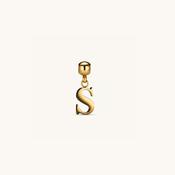 S Classic Initial Charm Gold