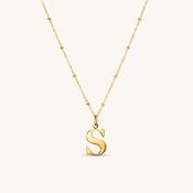 S Initial Pendant Necklace Gold