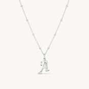 A Script Initial Necklace Silver