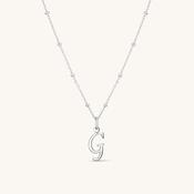 G Script Initial Necklace Silver