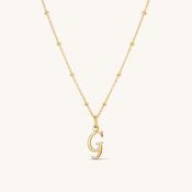 G Script Initial Necklace Gold