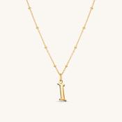 I Script Initial Necklace Gold