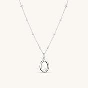 O Script Initial Necklace Silver