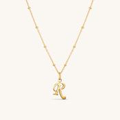 R Script Initial Necklace Gold
