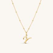 Y Script Initial Necklace Gold