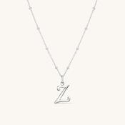 Z Script Initial Necklace Silver