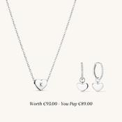 Amo Heart &amp; Amore Earring Gift Set in Silver