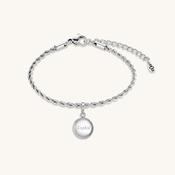 Beaded Circle Bracelet Silver