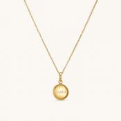 Beaded Circle Pendant Necklace in Gold