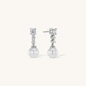 Solace Pearl Diamond Earrings Silver