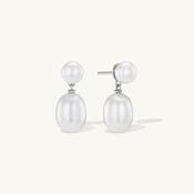 Soleil Pearl Earrings Silver