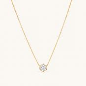 Solid Gold Floating Crystal Necklace