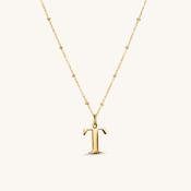 T Initial Pendant Necklace Gold