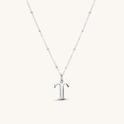 T Initial Pendant Necklace Silver