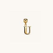 U Classic Initial Charm Gold