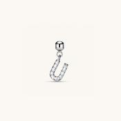 U Diamond Initial Charm Silver