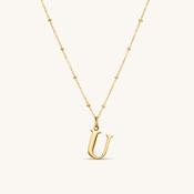 U Initial Pendant Necklace Gold