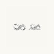 Crystal Infinity Stud Earrings Silver