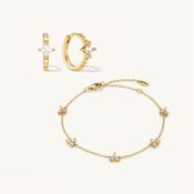 Trinity Infinity Bracelet &amp; Halo Hoops Set in Gold image