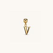 V Classic Initial Charm Gold