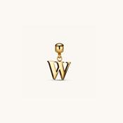 W Classic Initial Charm Gold