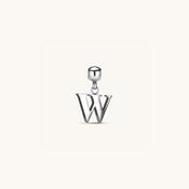 W Classic Initial Charm Silver