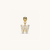 W Diamond Initial Charm Gold