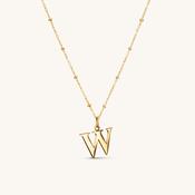 W Initial Pendant Necklace Gold