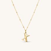 X Initial Pendant Necklace Gold