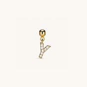 Y Diamond Initial Charm Gold