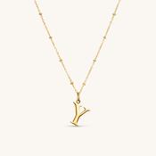 Y Initial Pendant Necklace Gold
