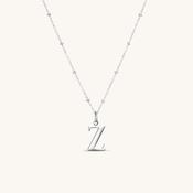 Z Initial Pendant Necklace Silver