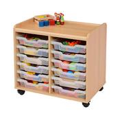 12 Shallow Tray Storage Unit - Clear