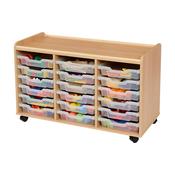 18 Shallow Tray Storage Unit - Clear
