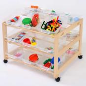 18 Tray Double Classroom Tidy Clear Trays