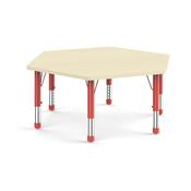 Adjustable Hexagonal Magnolia Table Red 50-70cm