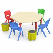 Adjustable Hexagonal Table - All Heights &amp; Colours
