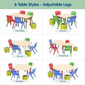 Adjustable Maple Tables  - All Shapes