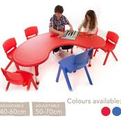 Adjustable Polyethylene Horseshoe Table And Chairs - All Heights And Colours