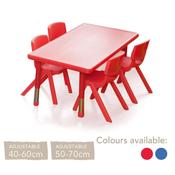 Adjustable Polyethylene Rectangular Table and Chairs - All Heights and Colours