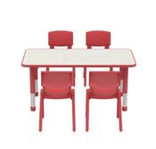 Adjustable Polyethylene Rectangular Table With White Table Top and Chairs - All Heights and Colours