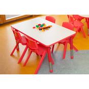 Adjustable Rectangle Polyethylene Table with White Top and 4 35cm Kite chairs
