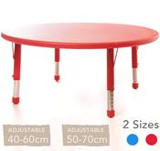 Adjustable Round Poly Table All Colours &amp; Heights