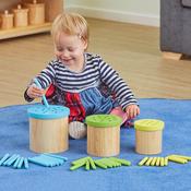 Colour Matching Posting Pots Wooden Straws