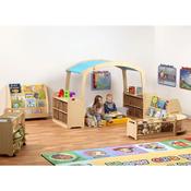 Cosy Reading Zone w/wicker tubs - Blue