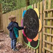 Giant Mark Making Chalkboard Daisy